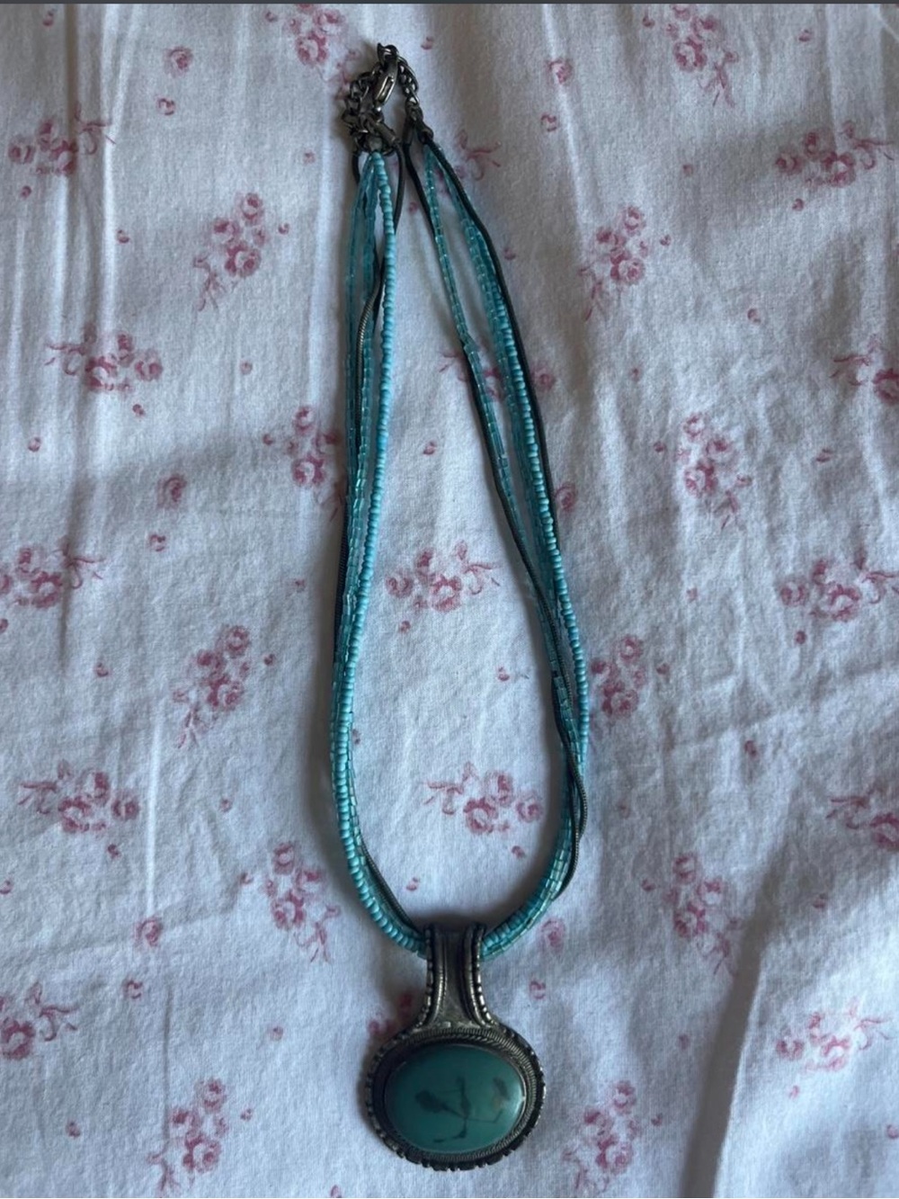 Western Turquoise Pendant Multi-Strand Necklace - *Women’s Costume Jewelry